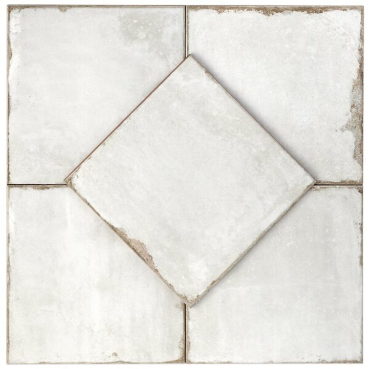 Haven Collection White Polished Ceramic Square Wall Tile