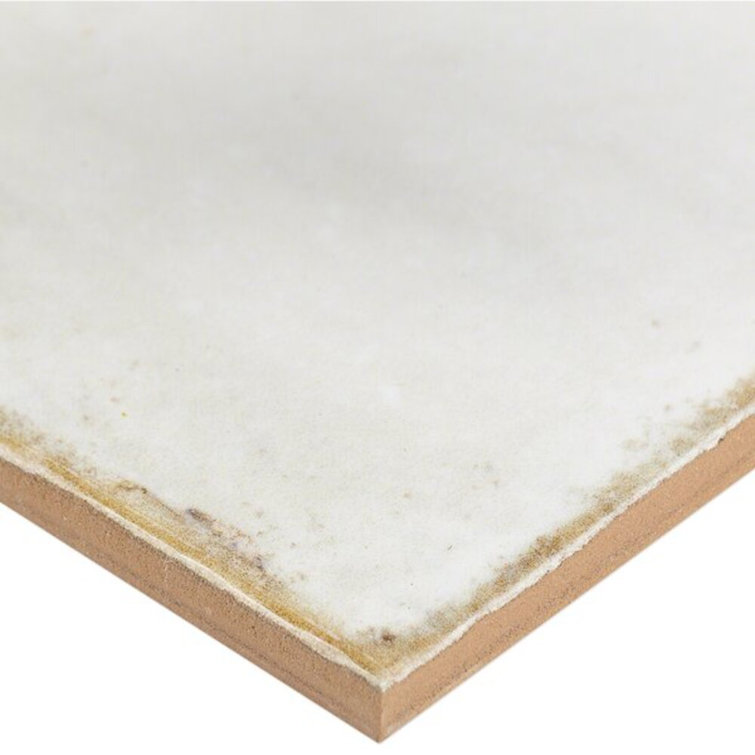 Haven Collection White Polished Ceramic Square Wall Tile