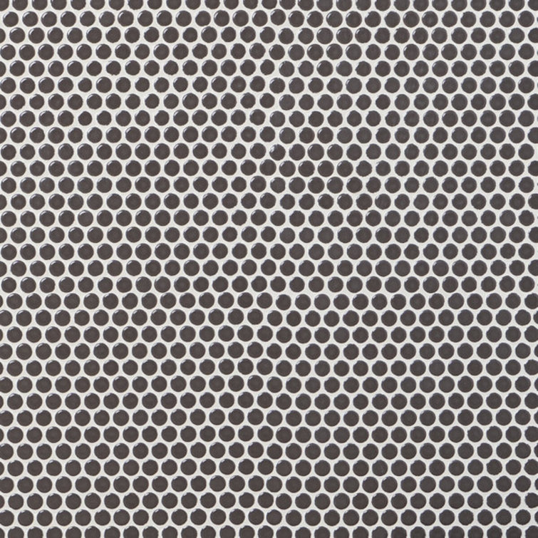 Charcoal Penny Round Ceramic Mosaic Tile Sheet for Floor and Wall