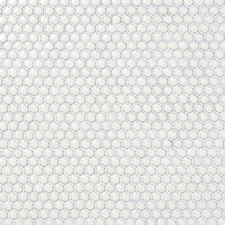 Gray Polished Ceramic Penny Round Mosaic Tile for Kitchen and Bathroom