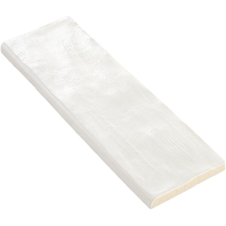 Amagansett White Ceramic Bullnose Tile Trim, 2x8