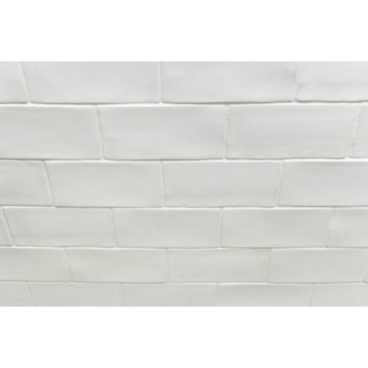 Messi 3" x 6" Polished White Ceramic Subway Wall Tile