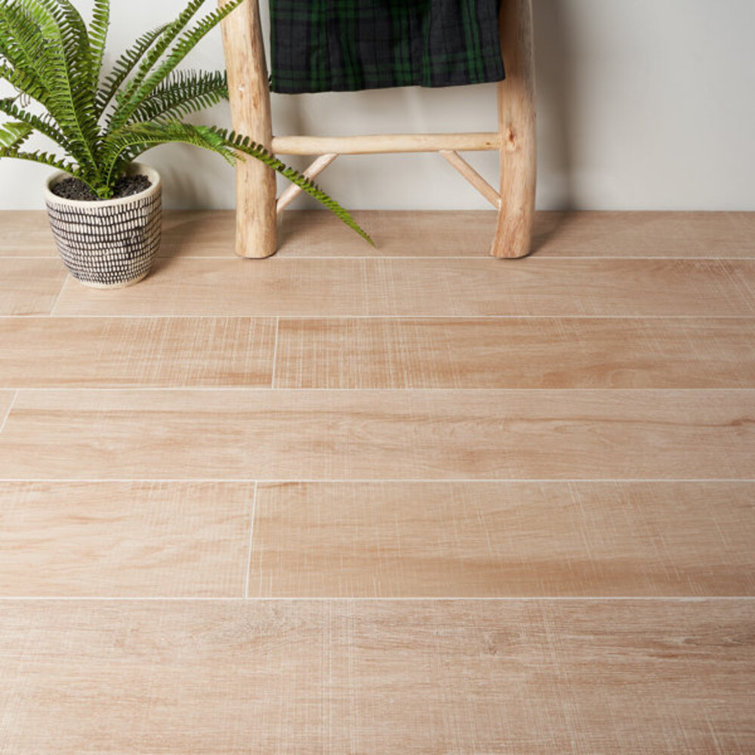 Maple 8" x 48" Matte Porcelain Wood Look Floor and Wall Tile