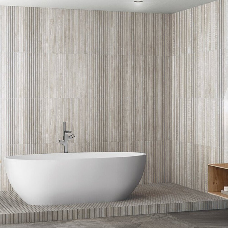 Gray 24x48 Matte Porcelain Wood Look Wall Tile