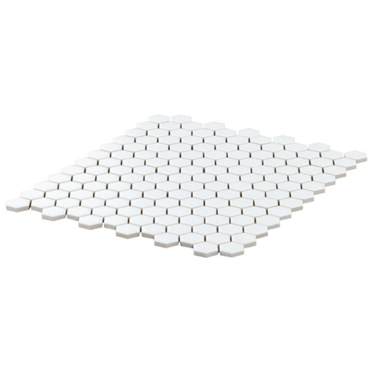 Matte White Ceramic Honeycomb Mosaic Tile for Floors and Walls