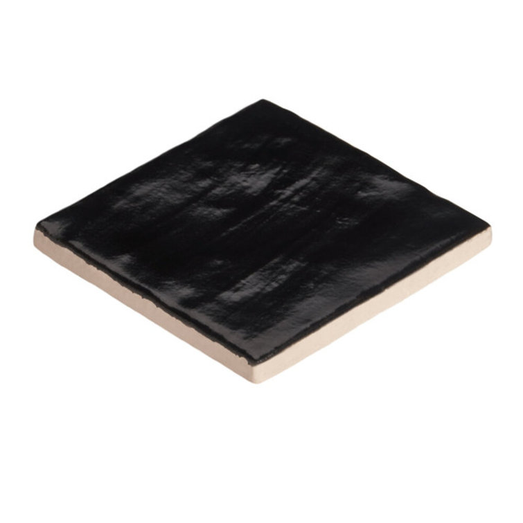 Nassau Jet Black 4" x 4" Satin Finish Ceramic Wall Tile