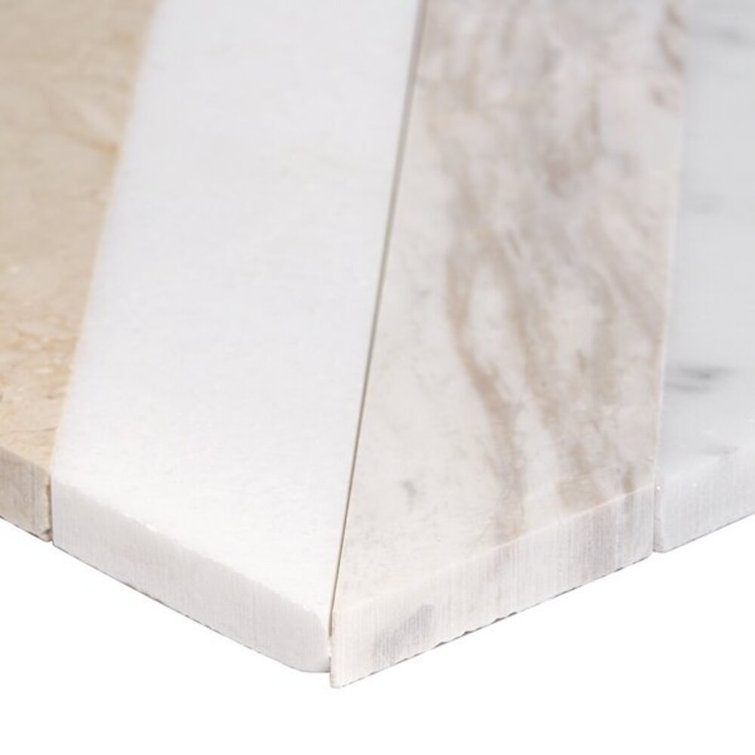 Beige and Gray 8x8 Polished Marble Mosaic Tile