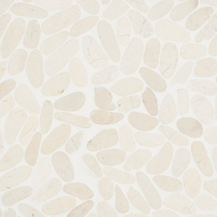 White Natural Slate Pebble Mosaic Tile for Indoor/Outdoor Use