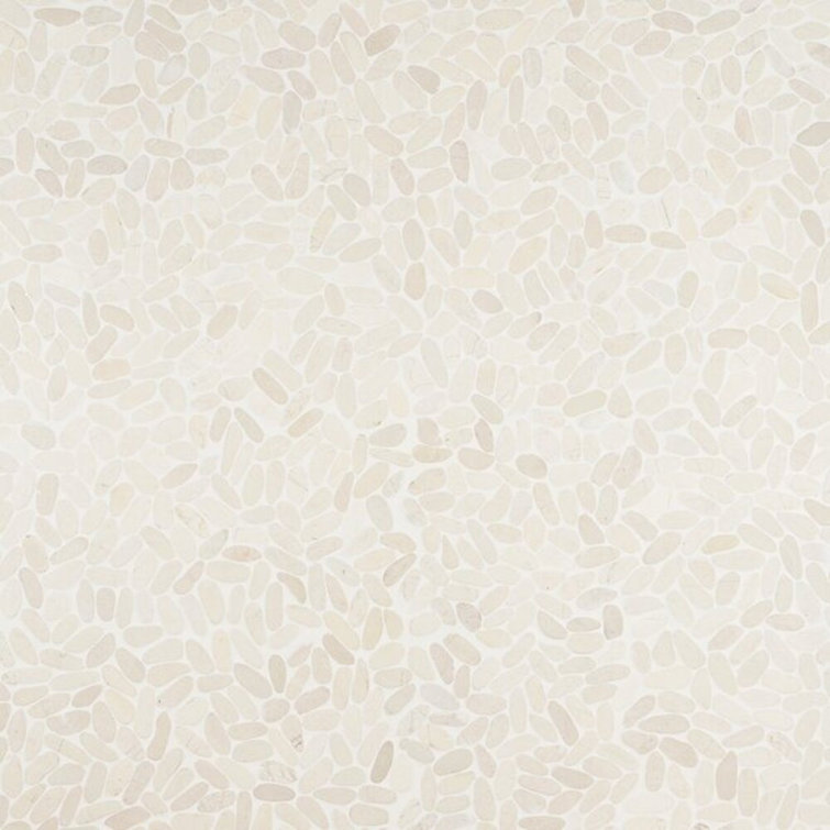 White Natural Slate Pebble Mosaic Tile for Indoor/Outdoor Use