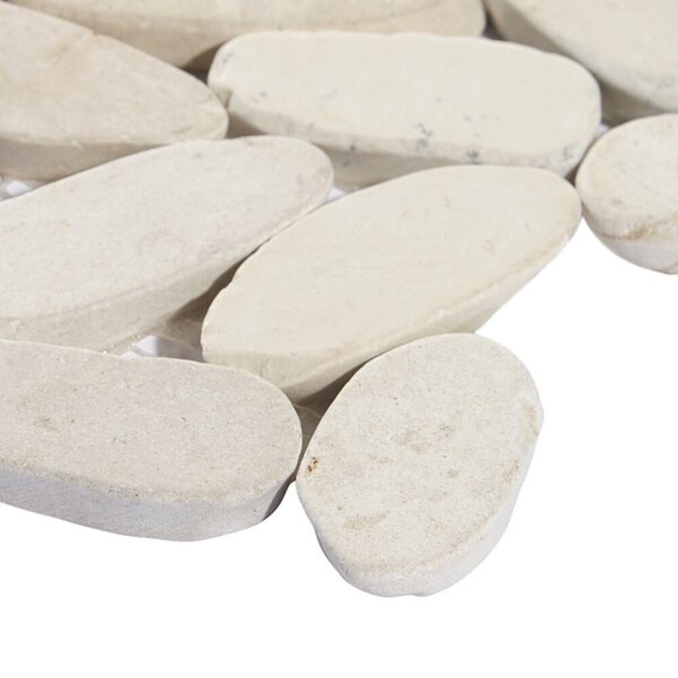 White Natural Slate Pebble Mosaic Tile for Indoor/Outdoor Use