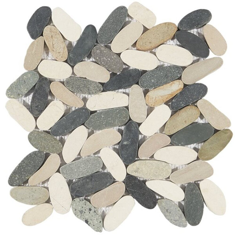 Multicolored Natural Stone Pebble Mosaic Tile for Floors and Walls