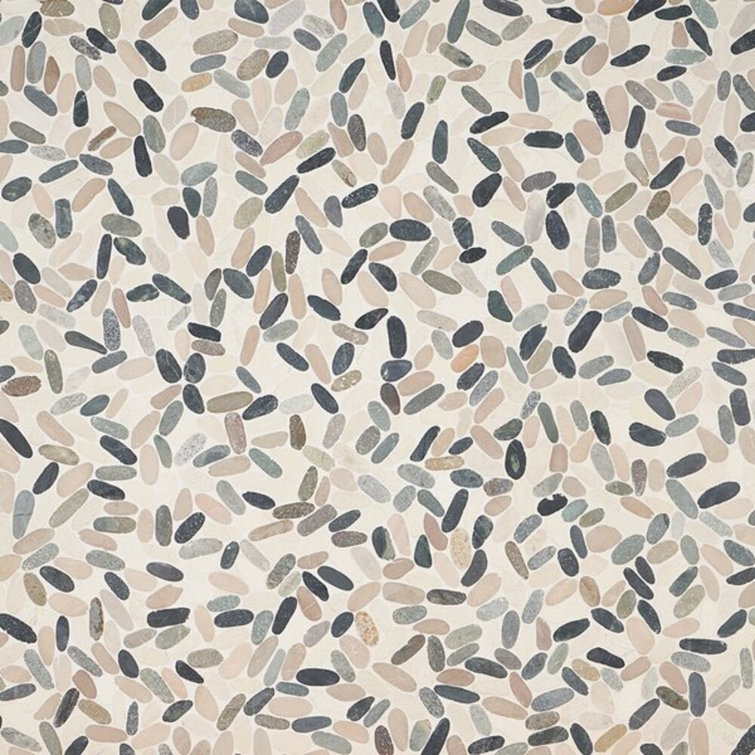 Multicolored Natural Stone Pebble Mosaic Tile for Floors and Walls