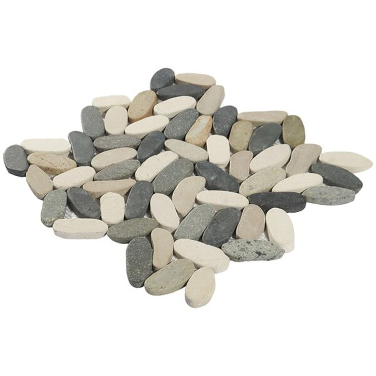 Multicolored Natural Stone Pebble Mosaic Tile for Floors and Walls