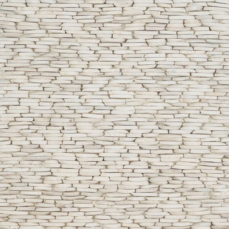 Natural White Slate Stacked Wall Mosaic Tile