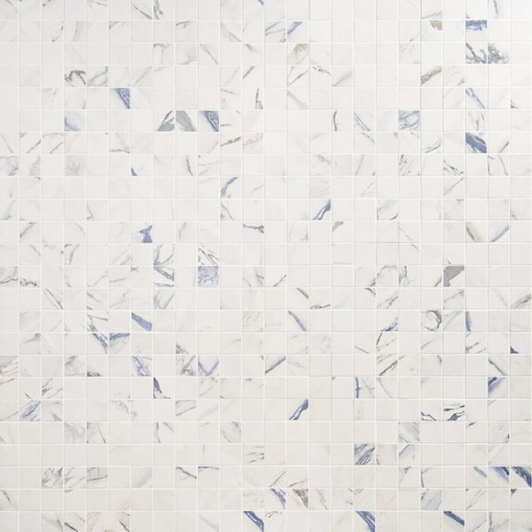 Calacatta Indigo 2" x 2" Porcelain Grid Mosaic Tile Sheet