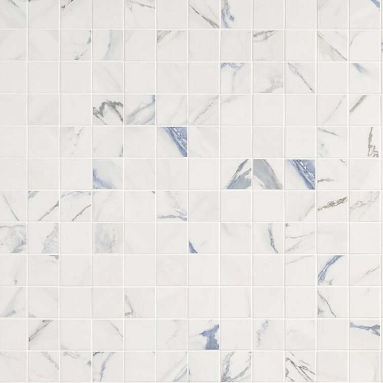 Calacatta Indigo 2" x 2" Porcelain Grid Mosaic Tile Sheet