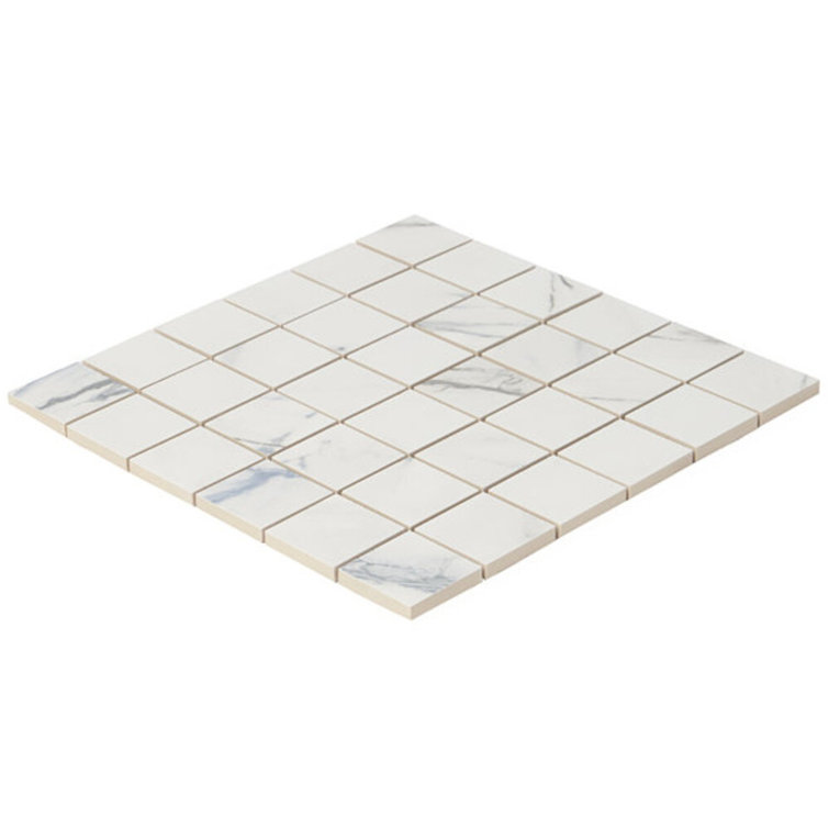 Calacatta Indigo 2" x 2" Porcelain Grid Mosaic Tile Sheet