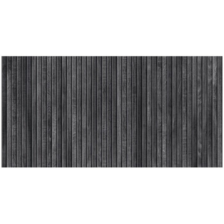 Black Ribbed Porcelain Large Format Wall Tile 24x48
