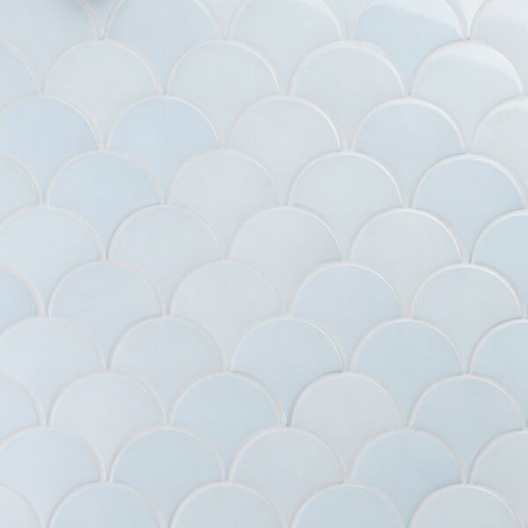 Sky Blue 2.44" x 5" Ceramic Fish Scale Wall Tile