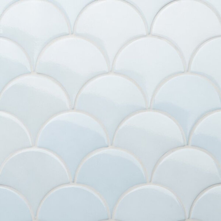 Sky Blue 2.44" x 5" Ceramic Fish Scale Wall Tile