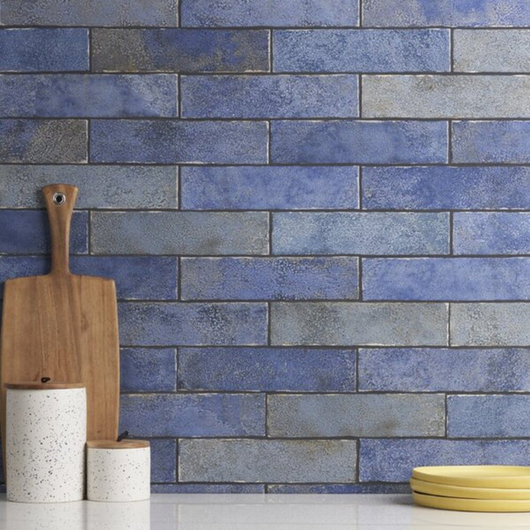 Vandalay Polished Blue 3x12 Subway Tile for Wall and Bath