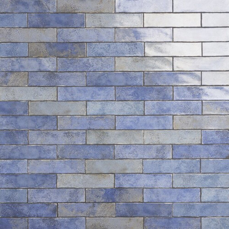 Vandalay Polished Blue 3x12 Subway Tile for Wall and Bath