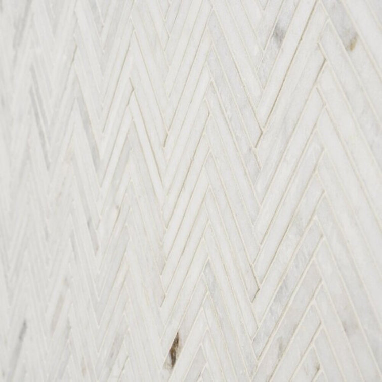 White Herringbone Marble Mosaic Tile for Walls and Floors