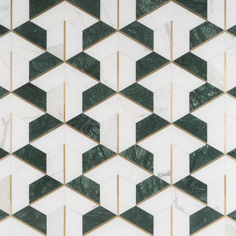 Millenium 10" x 12" Polished Marble Hexagon Mosaic Tile