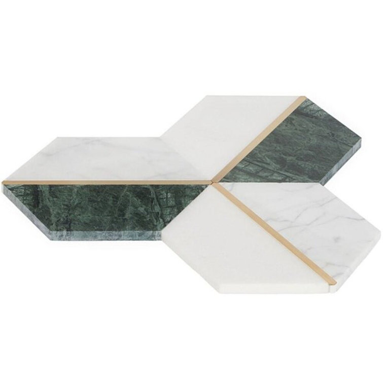 Millenium 10" x 12" Polished Marble Hexagon Mosaic Tile