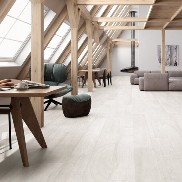 Montgomery White 8" x 48" Matte Porcelain Wood Look Tile