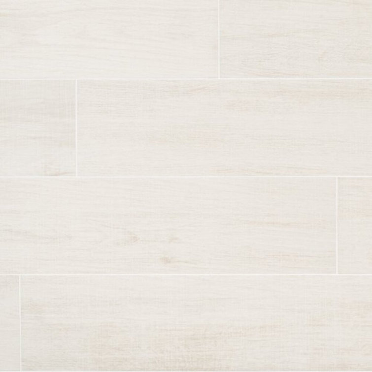Montgomery White 8" x 48" Matte Porcelain Wood Look Tile