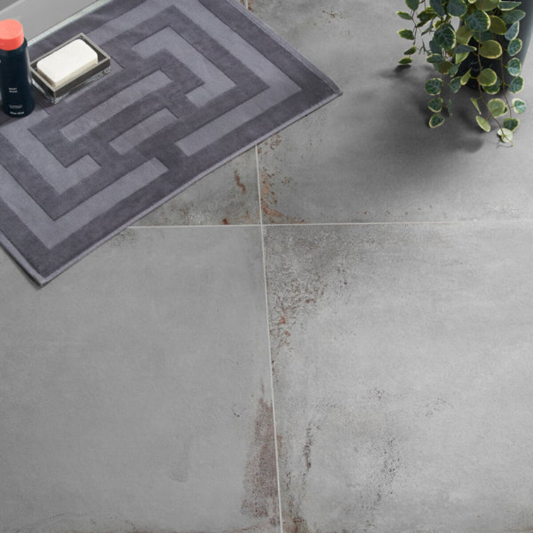 Angela Harris Gray Matte Porcelain Large Floor and Wall Tile