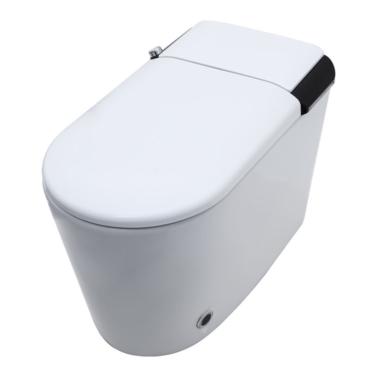 White High Efficiency Elongated Smart Bidet Toilet