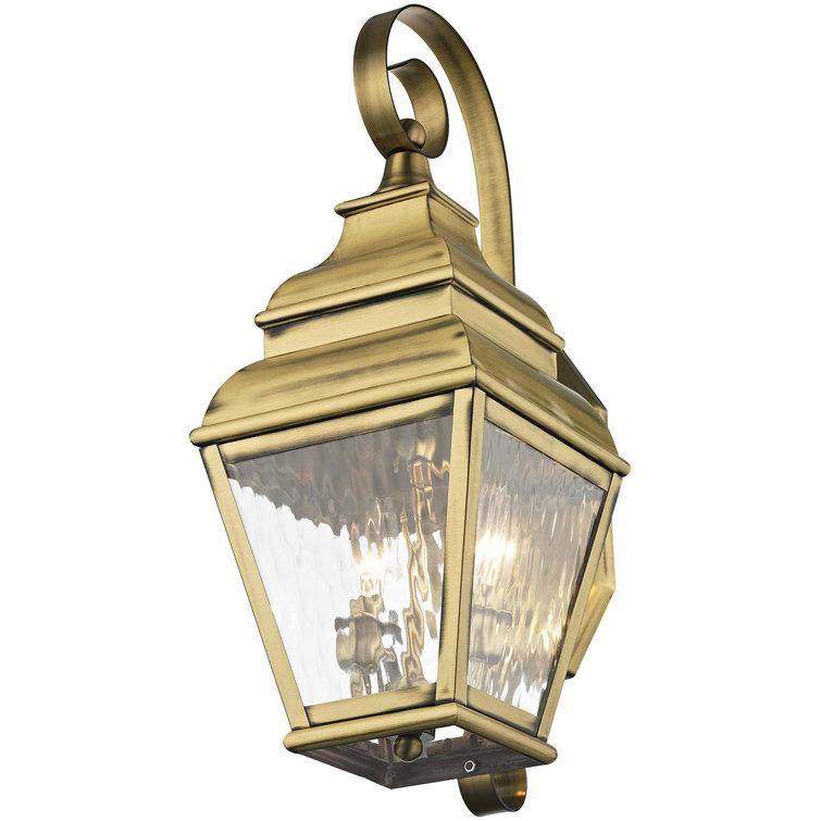 Antique Brass 21.5" Dimmable Outdoor Wall Lantern