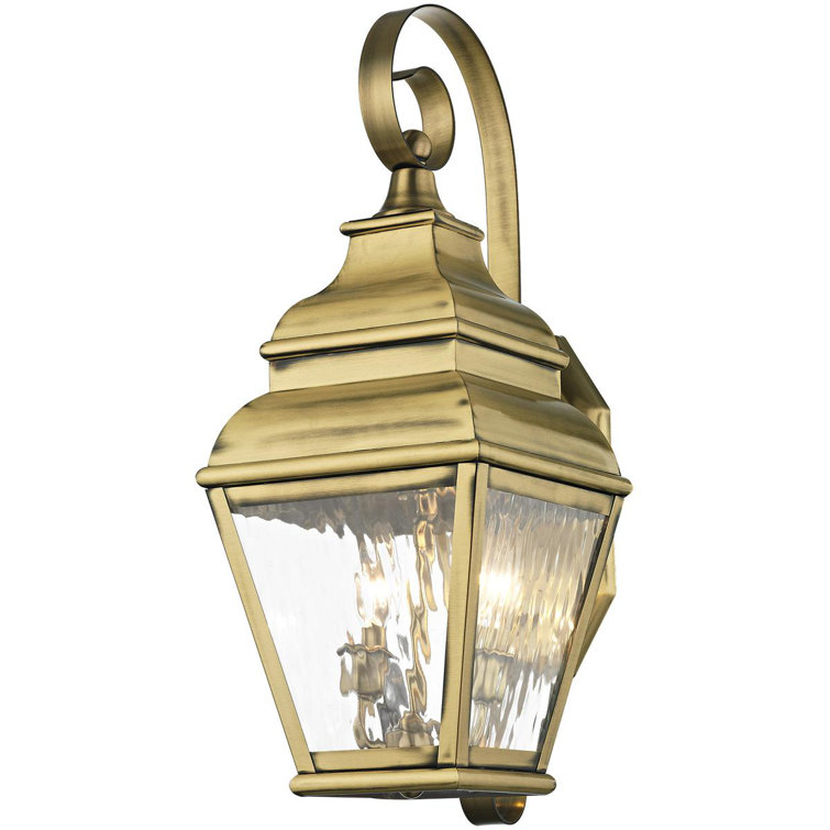 Antique Brass 21.5" Dimmable Outdoor Wall Lantern