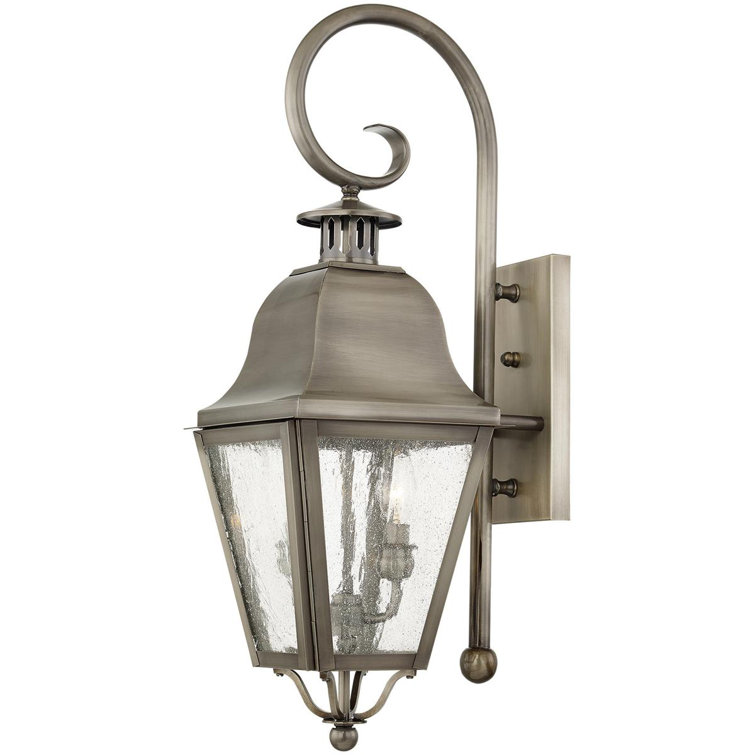 Vintage Pewter 24.75" Traditional Brass Wall Lantern