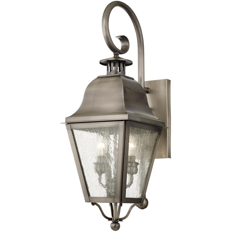 Vintage Pewter 24.75" Traditional Brass Wall Lantern