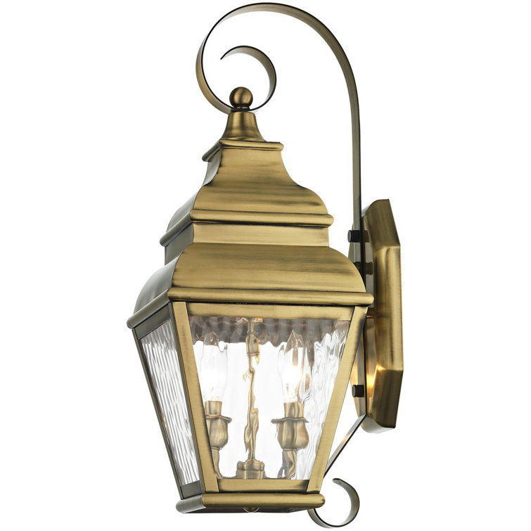 Antique Brass 21.5" Dimmable Outdoor Wall Lantern