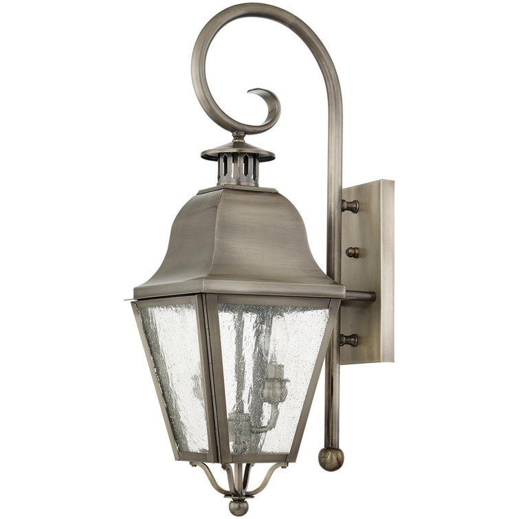 Vintage Pewter 24.75" Traditional Brass Wall Lantern