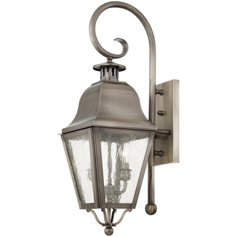 Vintage Pewter 24.75" Traditional Brass Wall Lantern