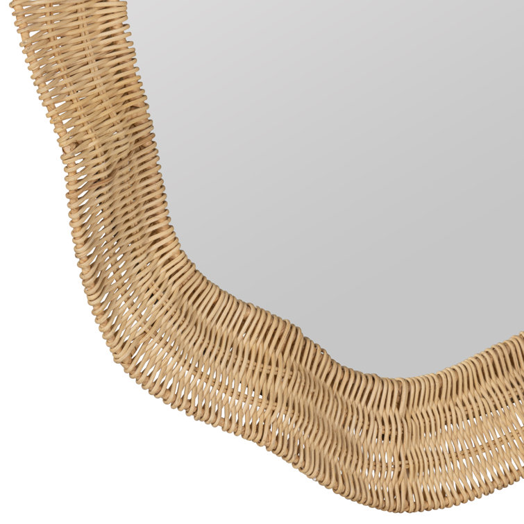 Natural Rattan Round Bathroom Wall Mirror