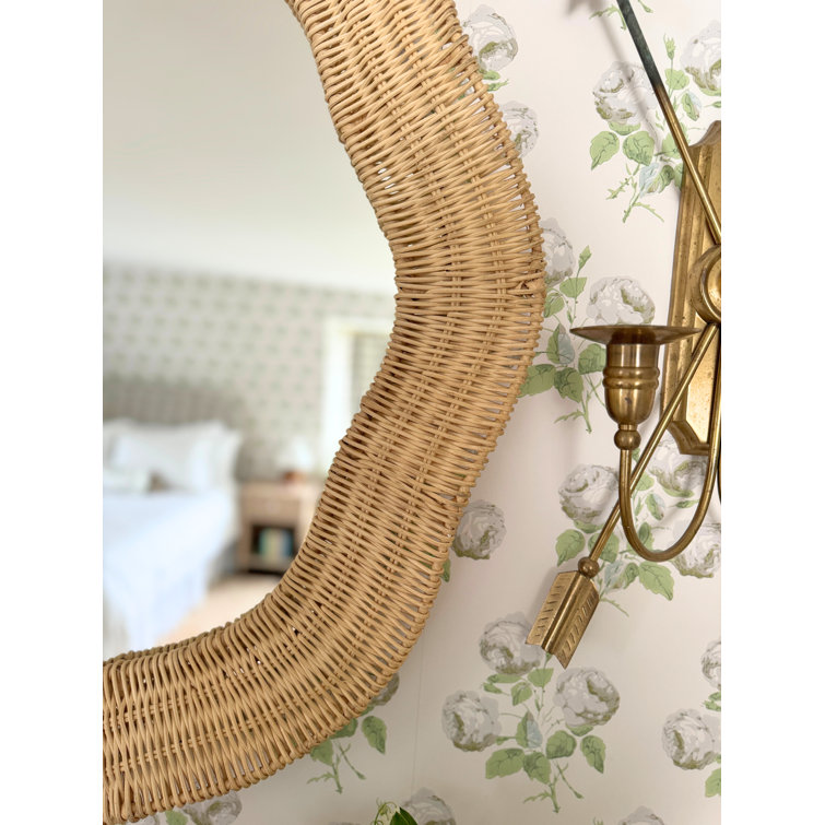 Natural Rattan Round Bathroom Wall Mirror