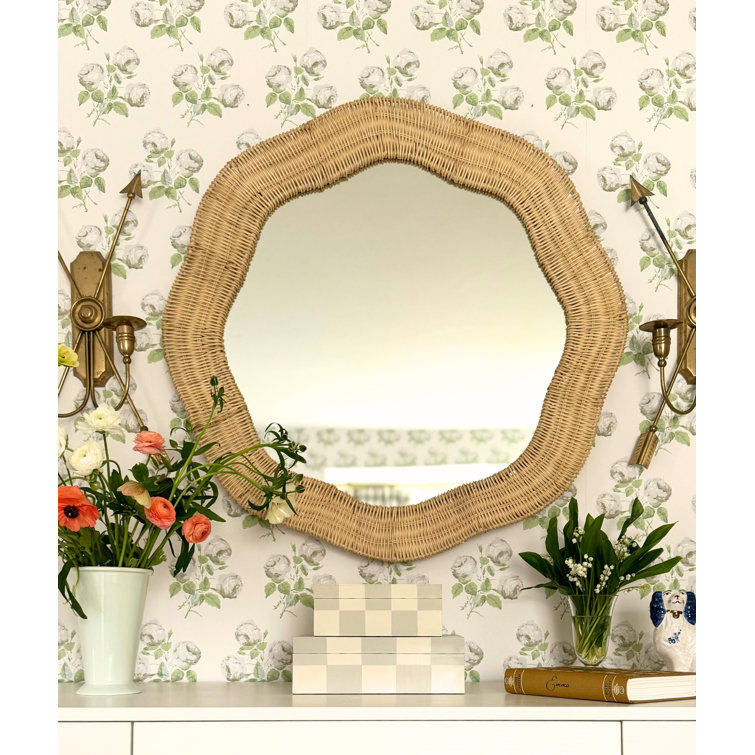 Natural Rattan Round Bathroom Wall Mirror