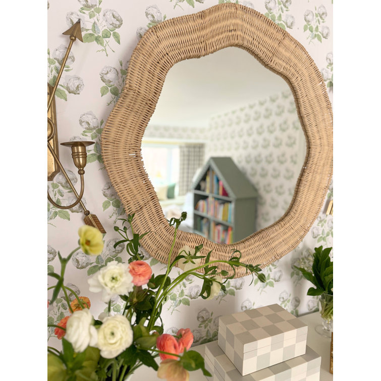 Natural Rattan Round Bathroom Wall Mirror