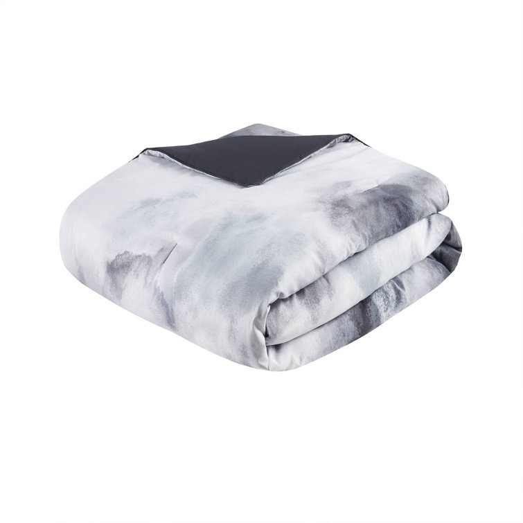 Charcoal Twin Microfiber Tie Dye Comforter Set with Pillow