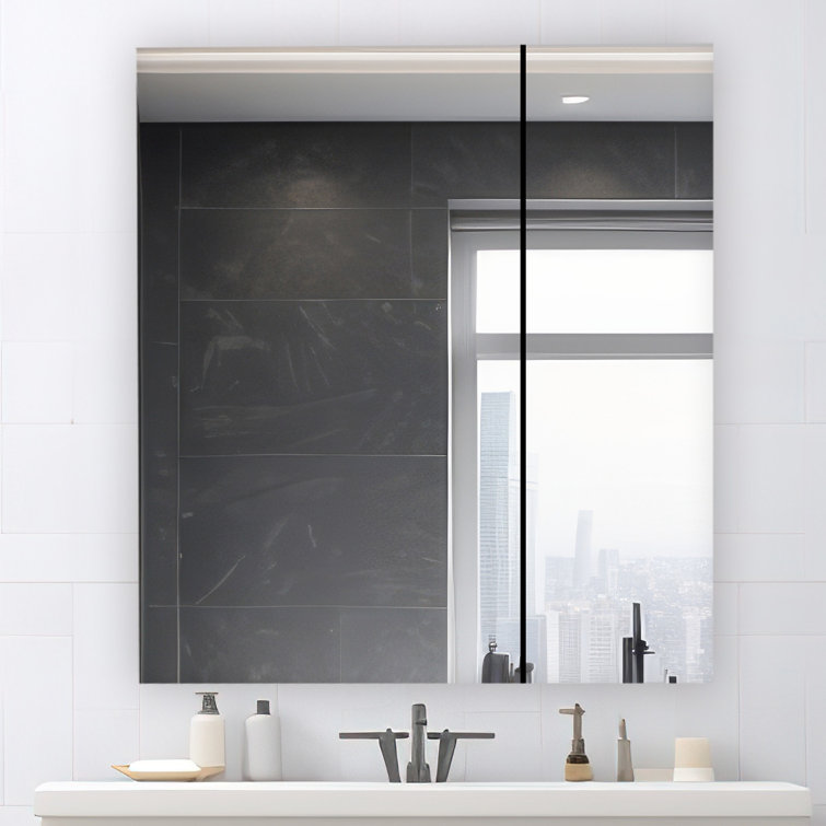 Royale 30'' Silver Medicine Cabinet with LED Mirror