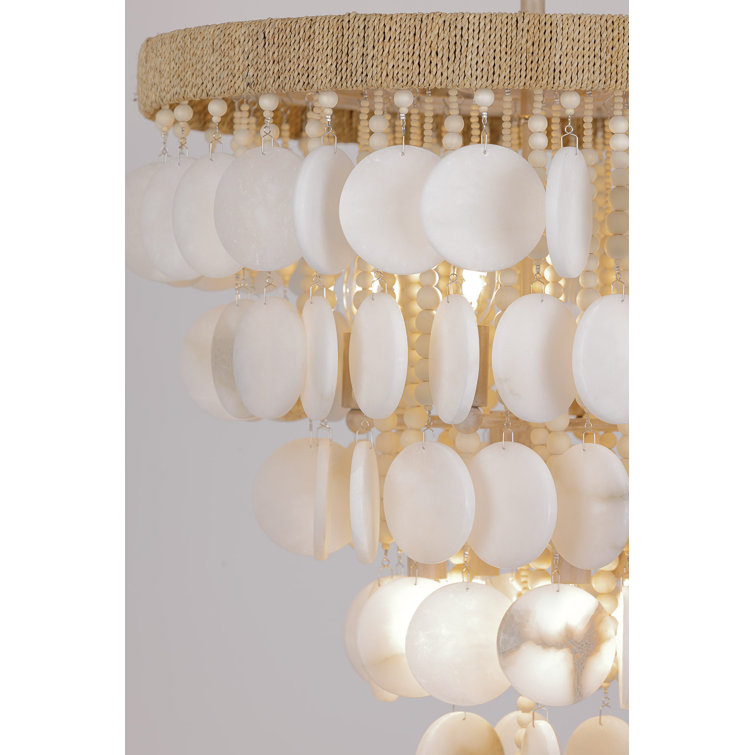 Autumn White Alabaster Stone 8-Light Indoor Pendant