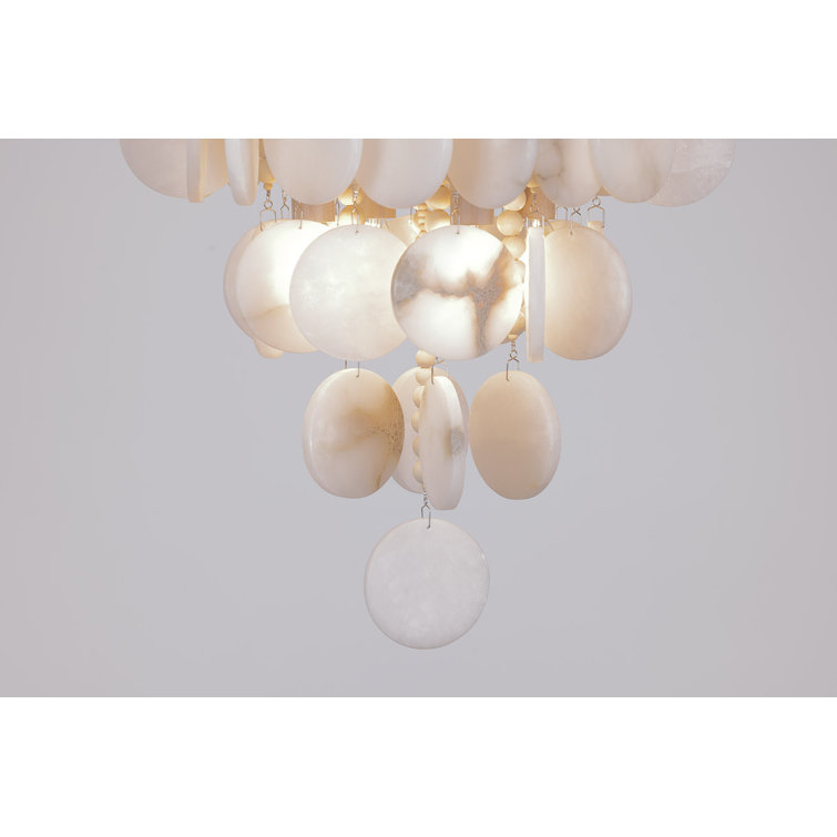 Autumn White Alabaster Stone 8-Light Indoor Pendant