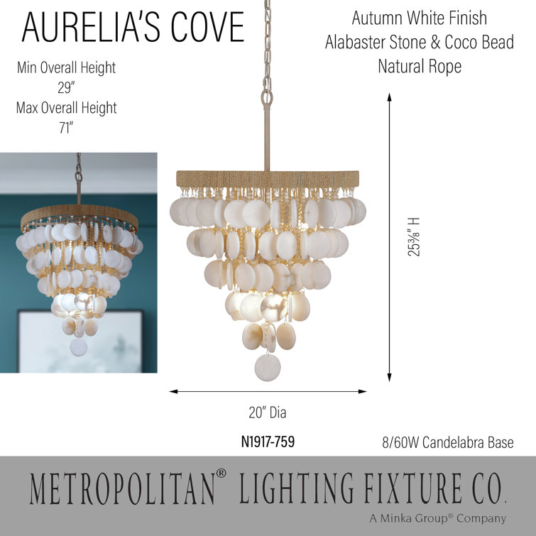 Autumn White Alabaster Stone 8-Light Indoor Pendant