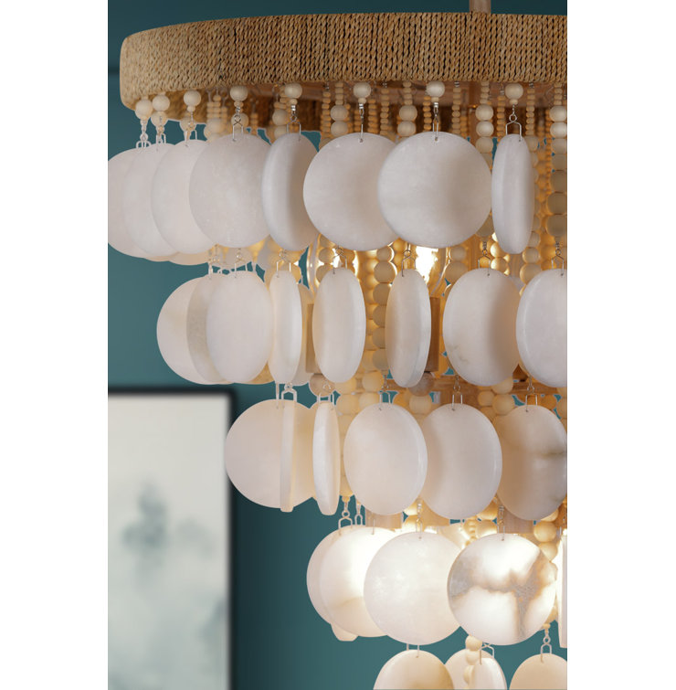 Autumn White Alabaster Stone 8-Light Indoor Pendant